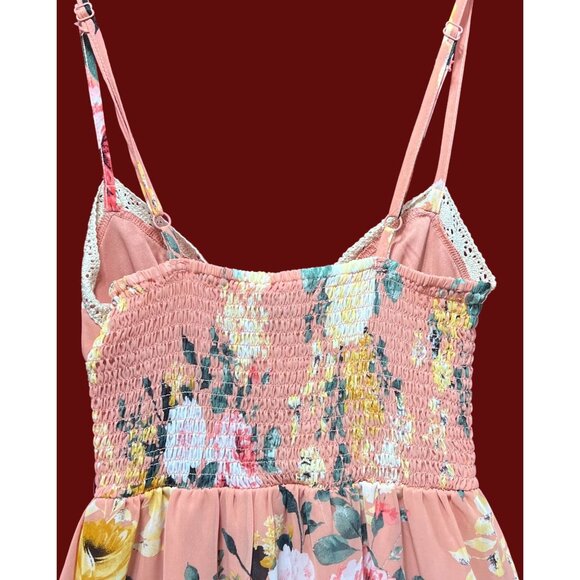 Rue 21 - Women's Sumer Sleeveless High Low Hem Ruffle Floral Dress - Pink - XXS - Picture 15 of 16